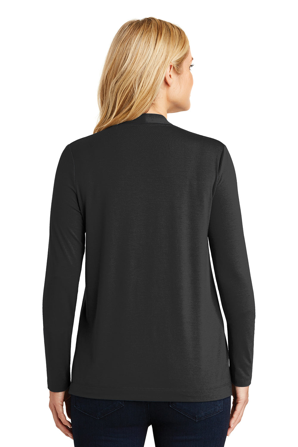 Port Authority L5430 Womens Concept Long Sleeve Cardigan Sweater Black Back