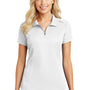 Port Authority Womens Moisture Wicking Short Sleeve Polo Shirt - White - Closeout