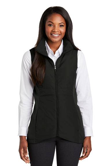 Port Authority L903 Womens Collective Wind & Water Resistant Full Zip Vest Black Front