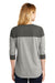 New Era LNEA104 Womens Heritage 3/4 Sleeve Crewneck T-Shirt Graphite Grey/Light Graphite Grey Twist Back