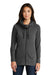 New Era LNEA511 Womens Fleece Full Zip Hooded Sweatshirt Hoodie Heather Black Front