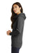 New Era LNEA511 Womens Fleece Full Zip Hooded Sweatshirt Hoodie Heather Black Side
