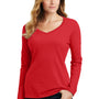 Port & Company Womens Fan Favorite Long Sleeve V-Neck T-Shirt - Bright Red