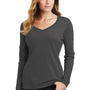 Port & Company Womens Fan Favorite Long Sleeve V-Neck T-Shirt - Charcoal Grey - Closeout