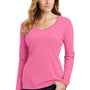 Port & Company Womens Fan Favorite Long Sleeve V-Neck T-Shirt - New Pink