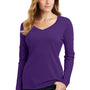 Port & Company Womens Fan Favorite Long Sleeve V-Neck T-Shirt - Team Purple