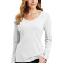 Port & Company Womens Fan Favorite Long Sleeve V-Neck T-Shirt - White