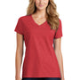 Port & Company Womens Fan Favorite Short Sleeve V-Neck T-Shirt - Heather Cardinal Red