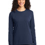 Port & Company Womens Core Long Sleeve Crewneck T-Shirt - Navy Blue