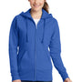 Port & Company Womens Core Pill Resistant Fleece Full Zip Hooded Sweatshirt Hoodie - Royal Blue