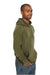 Lane Seven LST004 Mens Vintage Raglan Hooded Sweatshirt Hoodie Vintage Olive Green Side