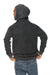Lane Seven LST004 Mens Vintage Raglan Hooded Sweatshirt Hoodie Vintage Black Back