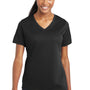 Sport-Tek Womens RacerMesh Moisture Wicking Short Sleeve V-Neck T-Shirt - Black