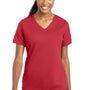 Sport-Tek Womens RacerMesh Moisture Wicking Short Sleeve V-Neck T-Shirt - True Red