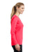 Sport-Tek LST353LS Womens Competitor Moisture Wicking Long Sleeve V-Neck T-Shirt Hot Coral Pink Side