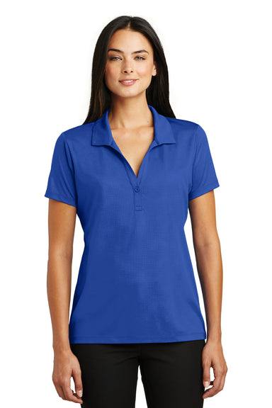 Sport-Tek LST630 Womens Tough Moisture Wicking Short Sleeve Polo Shirt Royal Blue Front