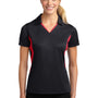Sport-Tek Womens Sport-Wick Moisture Wicking Short Sleeve Polo Shirt - Black/True Red