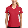Sport-Tek Womens Sport-Wick Moisture Wicking Short Sleeve Polo Shirt - True Red/White
