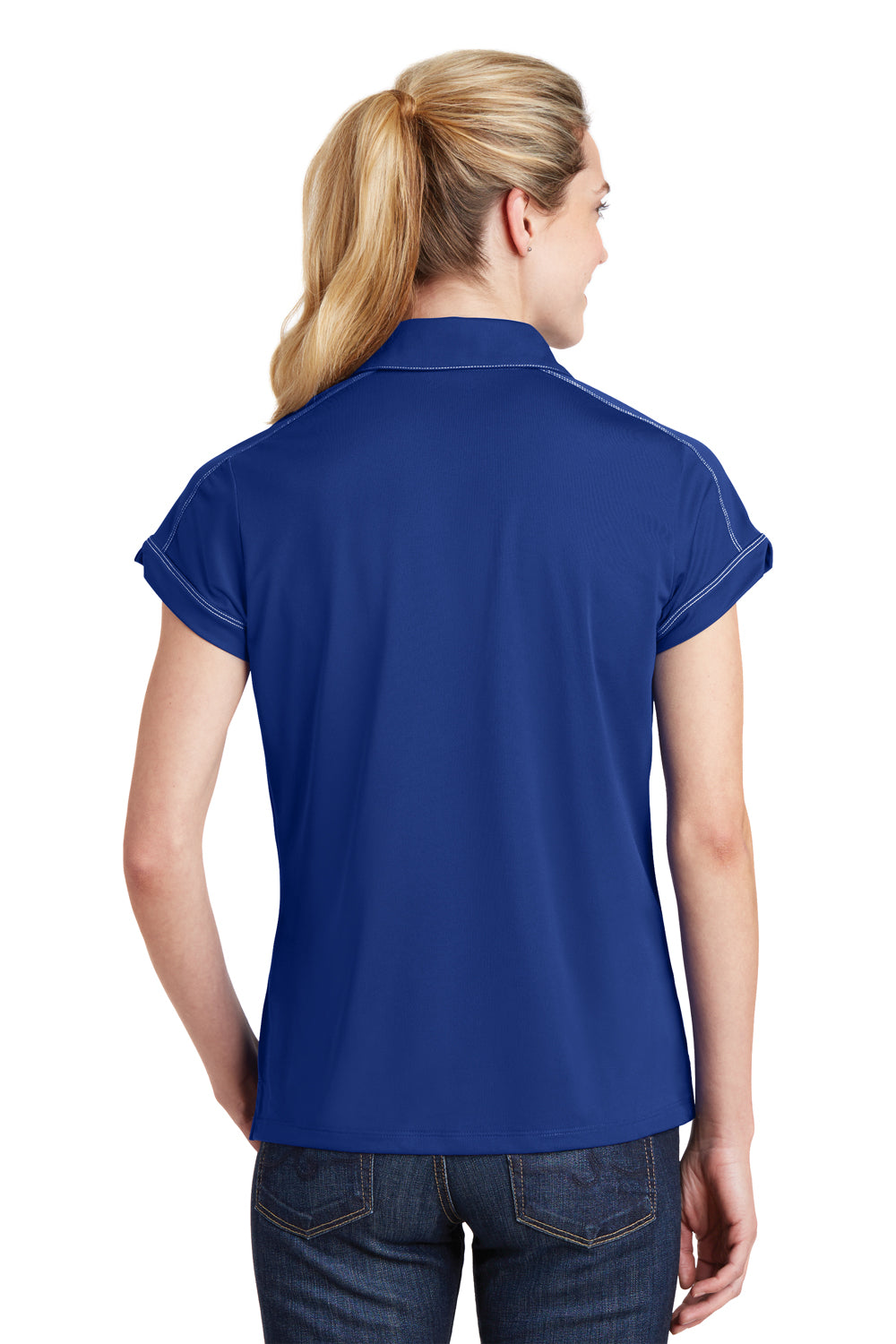 Sport-Tek LST659 Womens Sport-Wick Moisture Wicking Short Sleeve Polo Shirt Royal Blue Back