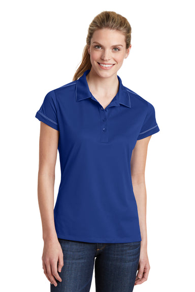 Sport-Tek LST659 Womens Sport-Wick Moisture Wicking Short Sleeve Polo Shirt Royal Blue Front