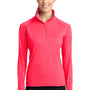 Sport-Tek Womens Sport-Wick Moisture Wicking 1/4 Zip Sweatshirt - Hot Coral Pink