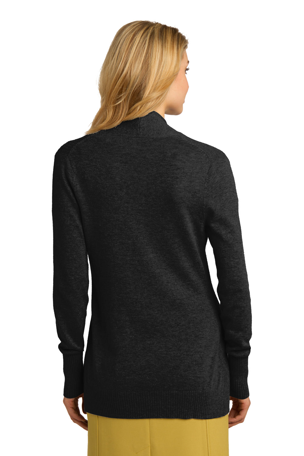 Port Authority LSW289 Womens Long Sleeve Cardigan Sweater Black Back