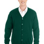 Harriton Mens Pilbloc Pill Resistant Button Down Long Sleeve Cardigan Sweater - Hunter Green