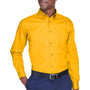 Harriton Mens Wrinkle Resistant Long Sleeve Button Down Shirt w/ Pocket - Sunray Yellow