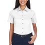Harriton Womens Wrinkle Resistant Short Sleeve Button Down Shirt - White