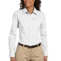 Harriton Womens Essential Long Sleeve Button Down Shirt - White