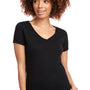 Next Level Womens Ideal Jersey Short Sleeve V-Neck T-Shirt - Black