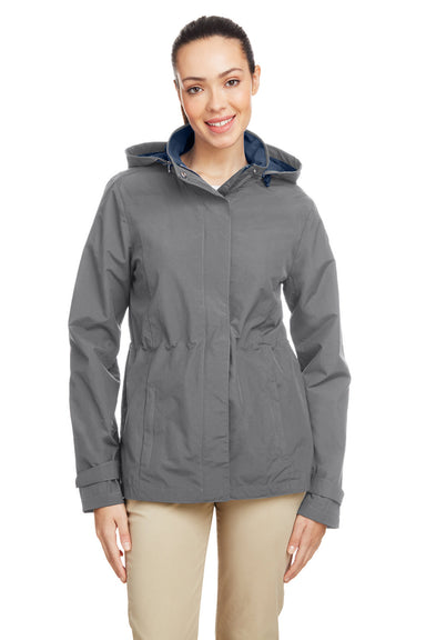 Nautica N17183 Womens Voyage Full Zip Hooded Jacket Graphite Grey Front