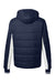 Nautica N17186 Mens Nautical Mile Packable Full Zip Hooded Puffer Jacket Night Navy Blue/Antique White Flat Back