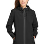 Nautica Womens Wavestorm Wind & Water Resistant Full Zip Hooded Jacket - Black