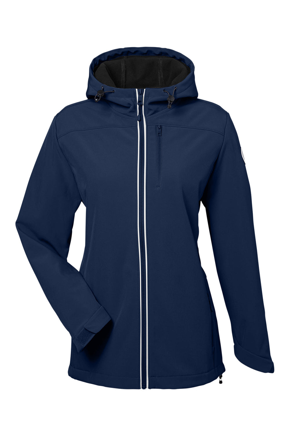 Nautica N17790 Womens Wavestorm Full Zip Hooded Jacket Navy Blue Flat Front
