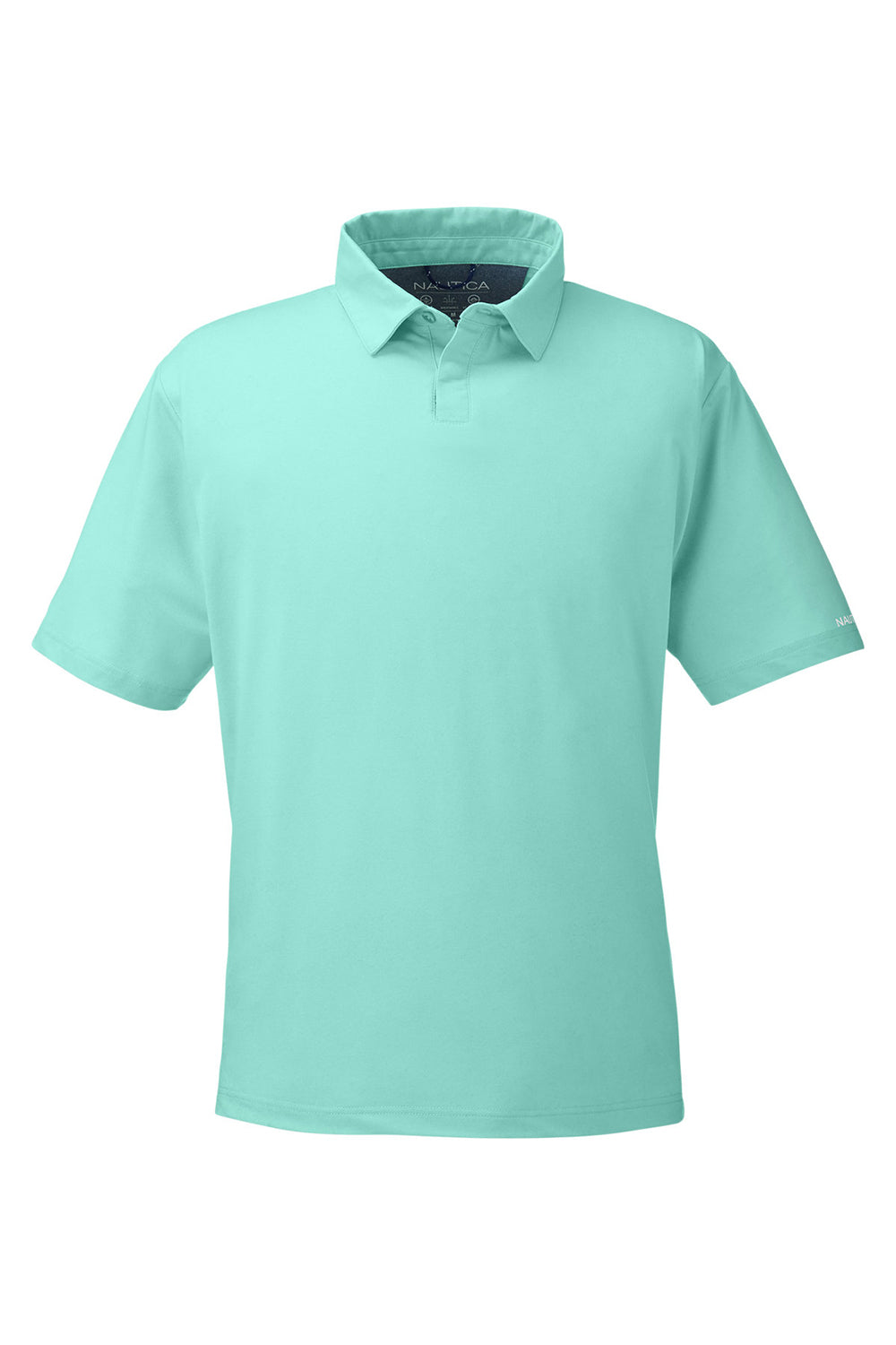 Nautica N17922 Mens Saltwater Short Sleeve Polo Shirt Cool Mint Green Flat Front