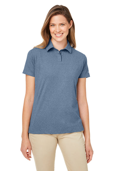 Nautica N17923 Womens Saltwater Short Sleeve Polo Shirt Faded Navy Blue Front