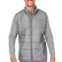 Nautica Mens Harbor Water Resistant Full Zip Puffer Vest - Graphite Grey/Heather Graphite Grey