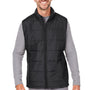 Nautica Mens Harbor Water Resistant Full Zip Puffer Vest - Black/Heather Black