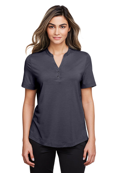 North End NE100W Womens Jaq Performance Moisture Wicking Short Sleeve Polo Shirt Carbon Grey Front