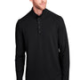 North End Mens Jaq Performance Moisture Wicking Long Sleeve Polo Shirt - Black
