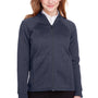 North End Womens Flux 2.0 Fleece Water Resistant Full Zip Jacket - Heather Classic Navy Blue/Carbon Grey