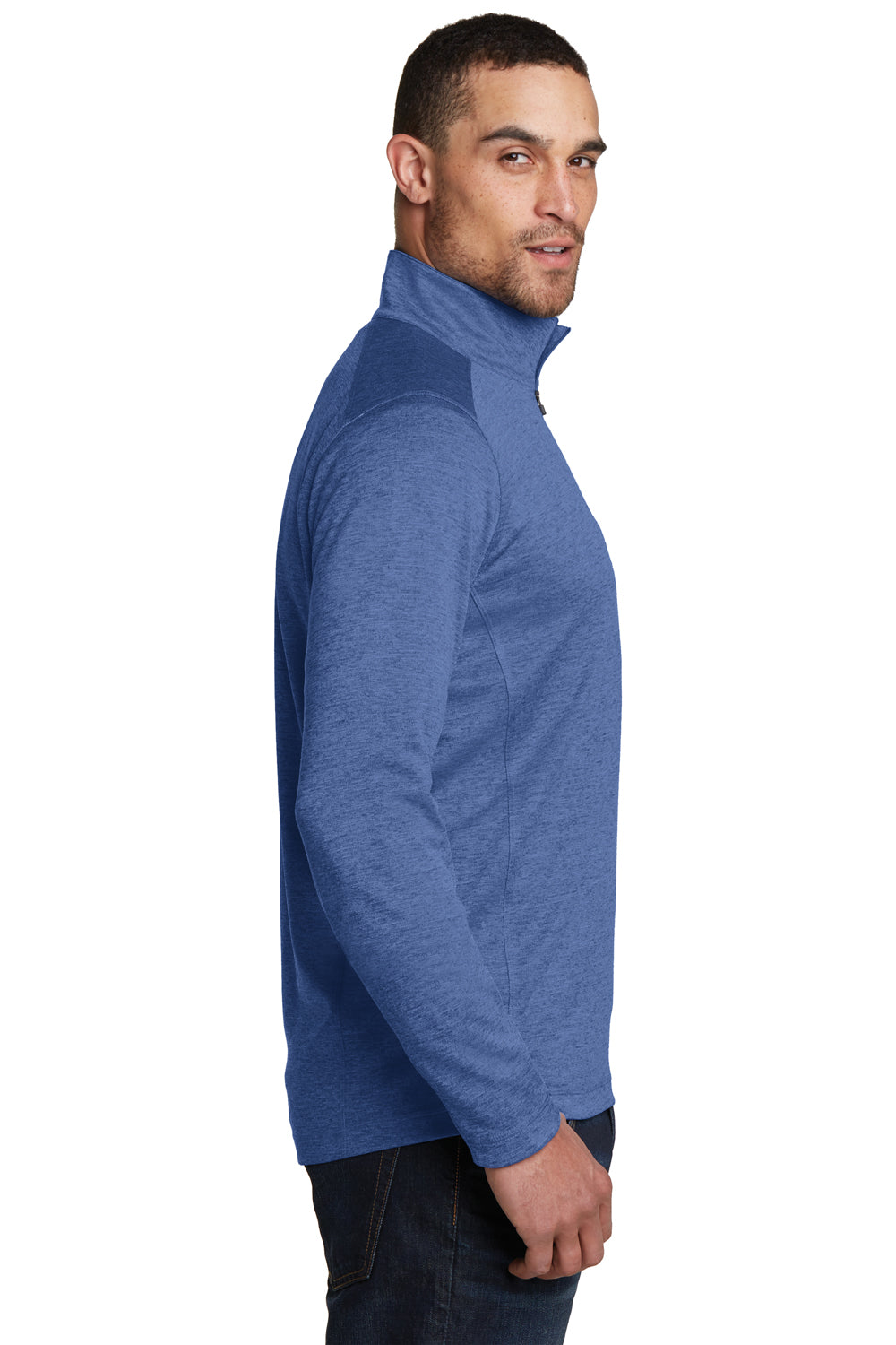 Ogio OG202 Mens Pixel Moisture Wicking 1/4 Zip Sweatshirt Blue Side