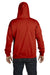 Hanes P180 Mens EcoSmart Print Pro XP Full Zip Hooded Sweatshirt Hoodie Red Back
