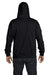 Hanes P180 Mens EcoSmart Print Pro XP Full Zip Hooded Sweatshirt Hoodie Black Back