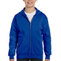 Hanes Youth EcoSmart Print Pro XP Pill Resistant Full Zip Hooded Sweatshirt Hoodie - Deep Royal Blue