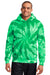 Port & Company PC146 Mens Tie-Dye Fleece Hooded Sweatshirt Hoodie Kelly Green Front