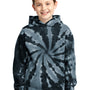 Port & Company Youth Tie-Dye Fleece Hooded Sweatshirt Hoodie - Black
