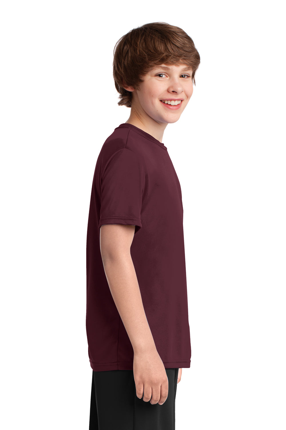 Port & Company PC380Y Youth Dry Zone Performance Moisture Wicking Short Sleeve Crewneck T-Shirt Maroon Side