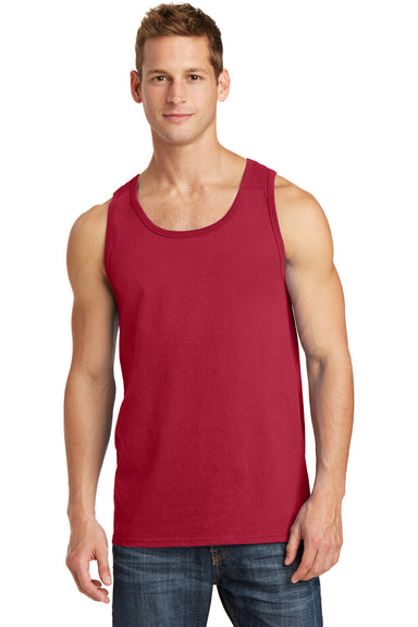 Port & Company PC54TT Mens Core Tank Top Red Front